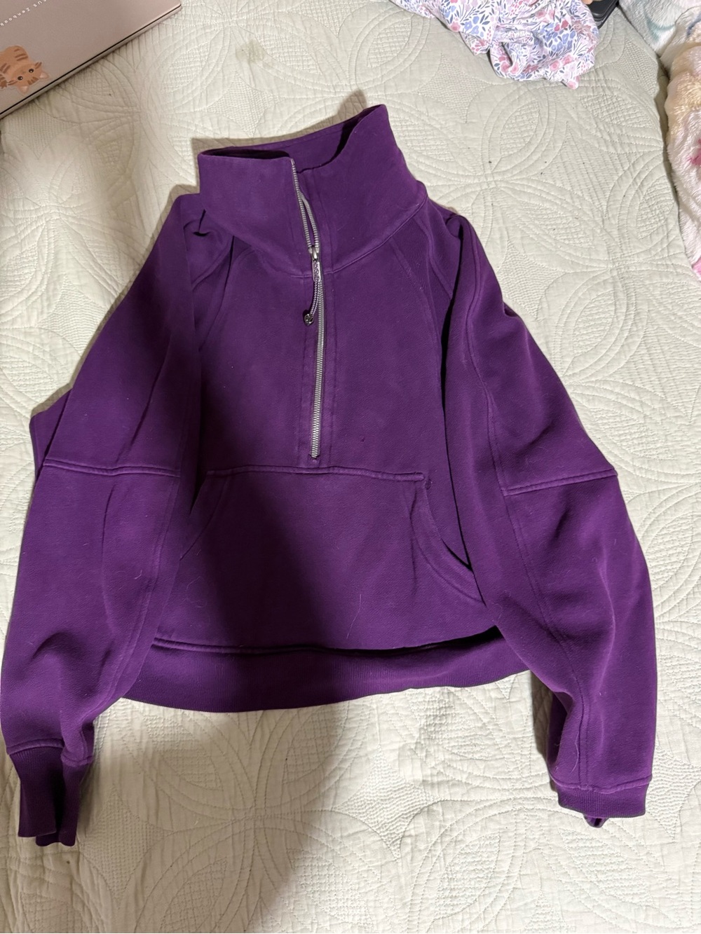 lululemon athletica Deep Purple Quarter-Zip Cowl Pullover